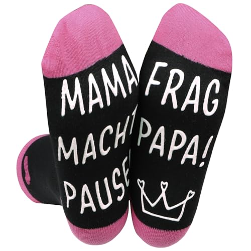 MEJOSER Socken Mama Rutschfest Lustig Geschenke für Frauen Männer...