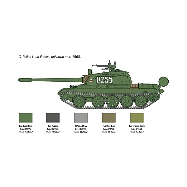 Italeri 7081S 1:72 T-55, Modellbau, Bausatz, Standmodellbau, Basteln, Hobby, Kleben, Plastikbausatz, Tarnfarbe – Bild 7