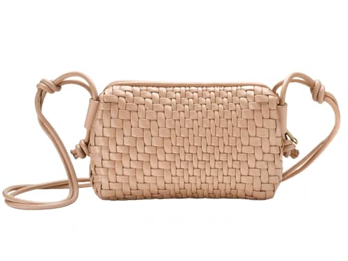 Image of Woven Crossbody Bag for Women Small Woven Purse Vegan Leather Handbag Braided Purse Small Crossbody Bag