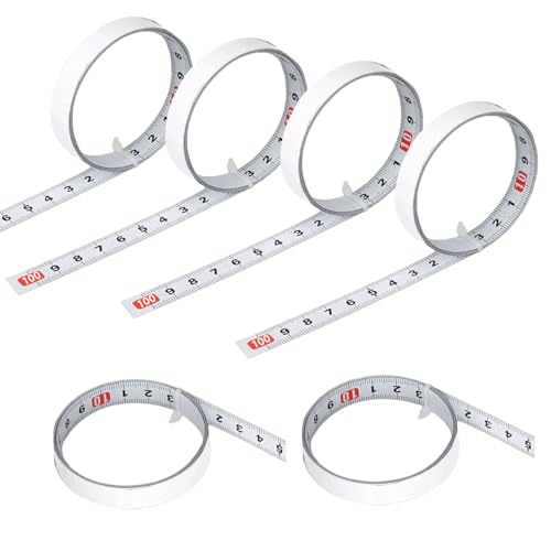 CHENYU 6 Rolls self Adhesive Measuring Tape Stainless 1M Metric Scale Miter Track Adhesive Tape Measure for T-Track Router Table Saw Woodworking Tool (White) CHENYU 6 Rolls self Adhesive Measuring Tape Stainless 1M Metric Scale Miter Track Adhesive Tape Measure for T-Track Router Table Saw Woodworking Tool (White)