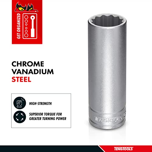 Teng M120610c Deep Bi-Hexagon Socket 10mm 1/2in Square Drive, Silver - Image 2