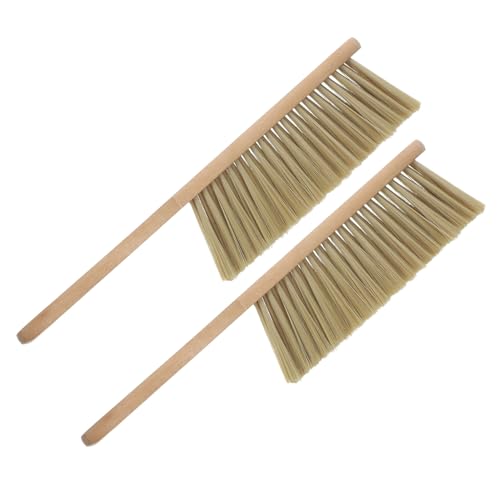 OATIPHO 2pcs Wooden Cleaning Brush Soft Bristle Dust Brush for Bathroom Couch Bed Car Household Cleaning