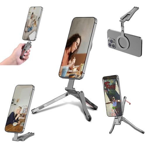Magnetischer Handy-Ständer Aus Leder – Klappbar, Ultraflach | Für IPhone 12-16 & Andere Smartphones (mit Metallring)