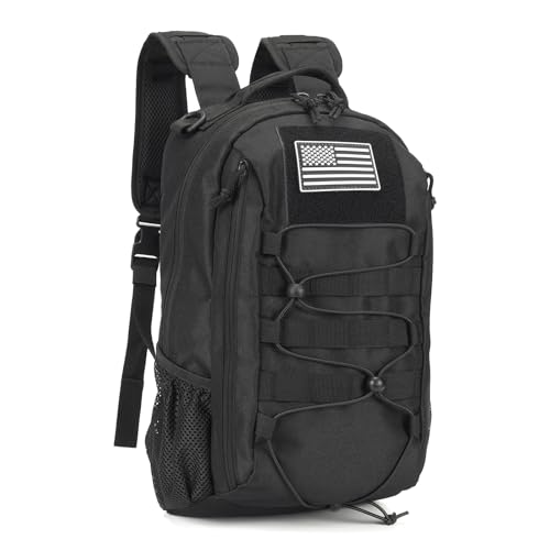BAIXINGBAGS 20L Mini Small tactical backpack for men, MOLLE System Daypack black gym hunting backpack Comfortable for Hiking Camping
