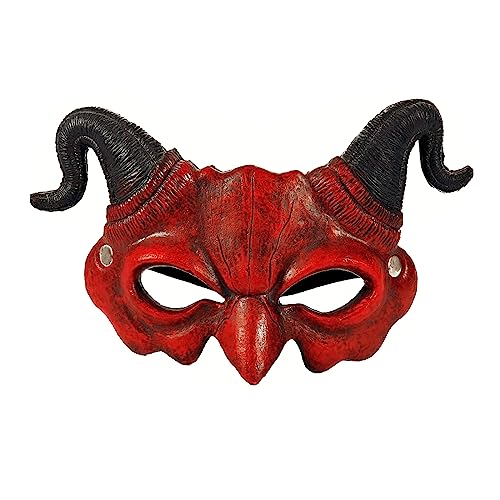 Soochat Devil Mask Demon Mask Scary Half Face Mask for Cosplay Halloween Masquerade Costume Party Accessories