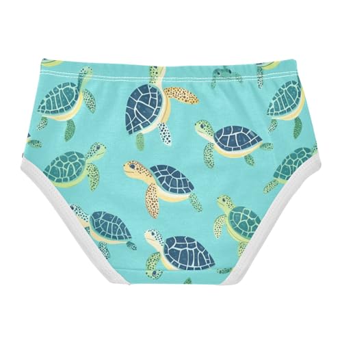 Wusikd Turtle Sea Cute Girls' Underwear Cotton Turquoise Girls Briefs Soft Toddler Underwear 2T2