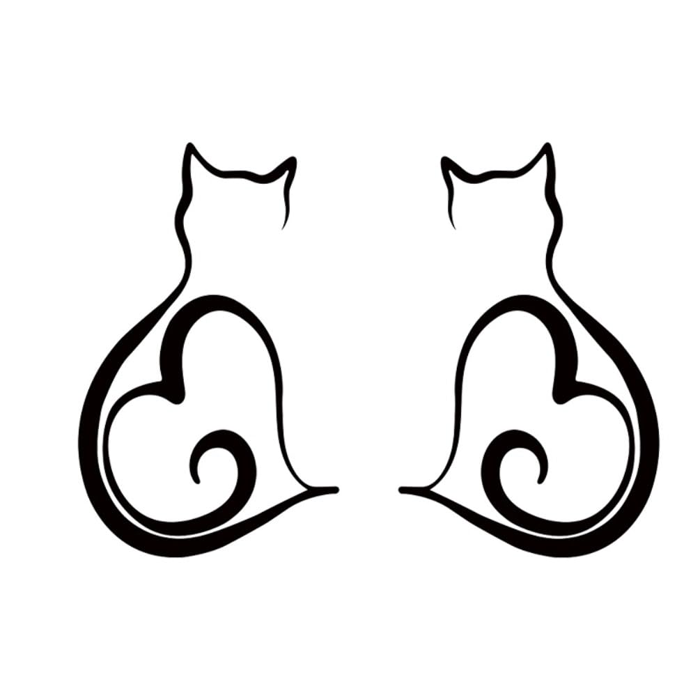 2 pegatinas de vinilo con forma de gato, 8 x 13 cm, diseño de corazón, para coche, camión, SUV, ventana, exterior, gatito, decoración de mascotas, #AZ89 (color blanco) - 5