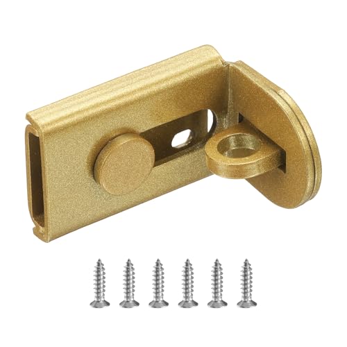 uxcell �X���C�h�h�A���b�N 2�� 2.1�C���` 90�x ���S�|���� ���b�N���b�` �X�e�����X�X�`�[�� ���p�Z�L�����e�B�싞�� �l�W�t�� �v�b�V��/�X���C�h/�[���̃h�A�ƃQ�[�g�p �S�[���h