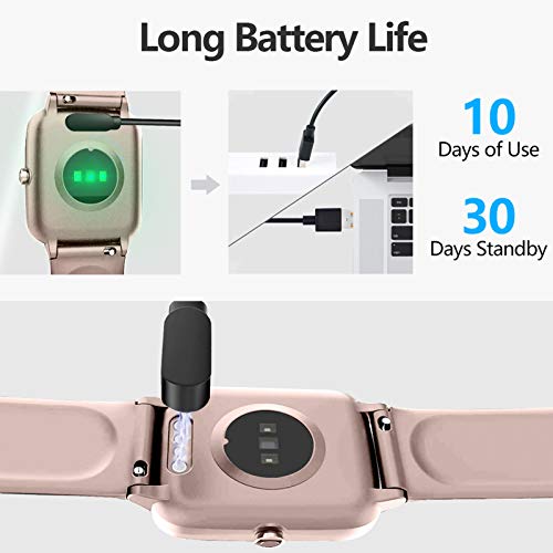 Lintelek Smart Watch with 1.3" LCD Full Touch Screen, Large Screen Fitness Tracker with Heart Rate Monitor, Pedometer, Sleep Tracker, Waterproof Activity Tracker for Men, Women and Gift (Pink)
