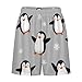 PUYWTIY Fashion Pajama Shorts for Men, Soft Lightweight Lounge Pj Shorts Elastic Waistband Sleep Bottoms Cute Penguin Grey Loungewear (4XL)