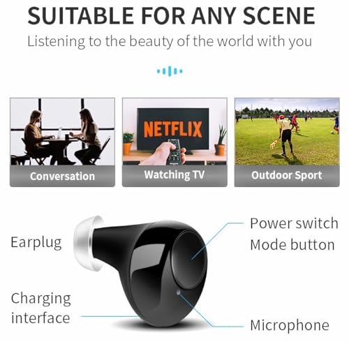 Jinghao A39 Hearing Aids, Rechargeable Hearing Amplifier for Seniors with Portable Charger Case Upgrade Model (Blk) - Thumbnail 2
