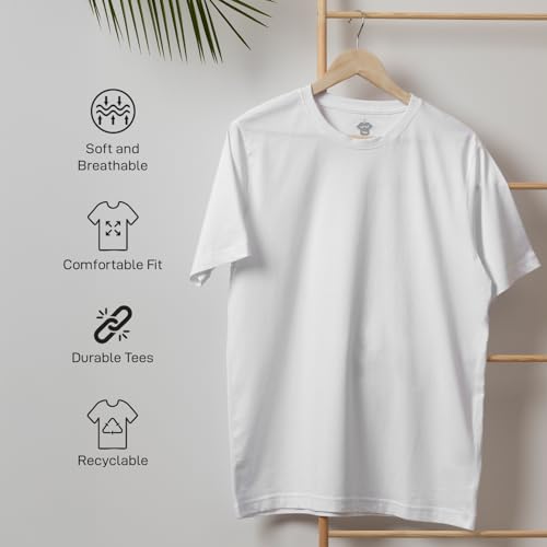 Image of CreativiT Unisex Plain Casual Half Sleeve Round Neck T-Shirt | 100% Recycled Cotton Rich T-Shirt Pack of 1