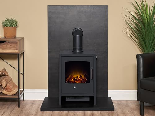 Adam Bergen Elektrokamin mit Heizlüfter, LED Flammeneffekt, Kamin elektrisch mit 0.9/1.8 KW Wärmestufen, Heizer, geräuscharm