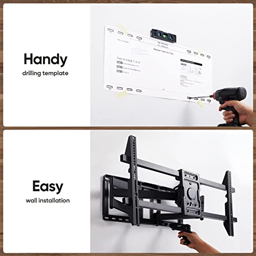 Pipishell Tv Wall Mount Bracket Full Motion For 50-90 Inch Oled Qled Flat Curved Tv With 29 Inch Extension Articulating Arm Swivel Tilt Level, Max Vesa 800X400Mm Up To 132 Lbs Fits 16/18/24 Inch Studs #TOP6