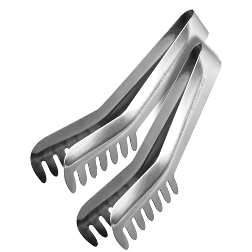 Fackelmann Set da 2 Pinze da cucina, per spaghetti, insalata, cubetti di ghiaccio, materiale in acciaio inossidabile, lavabile in lavastoviglie, dimensioni 19 cm