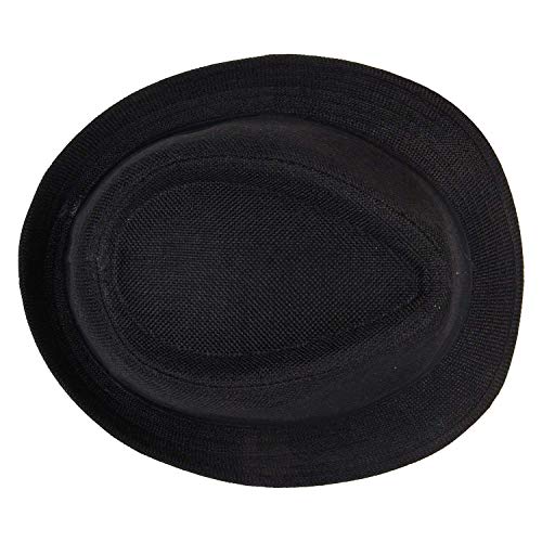 Foreign Holivs Men's Fedora Hat Boys Trilby Hat for Beach and Travelling Use Black