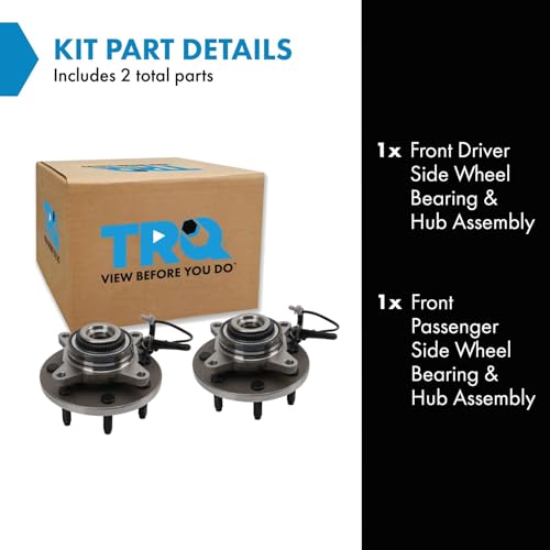 Image of TRQ 2 Piece Wheel Bearing & Hub Assembly Set Compatible with 2009-2010 Ford F-150