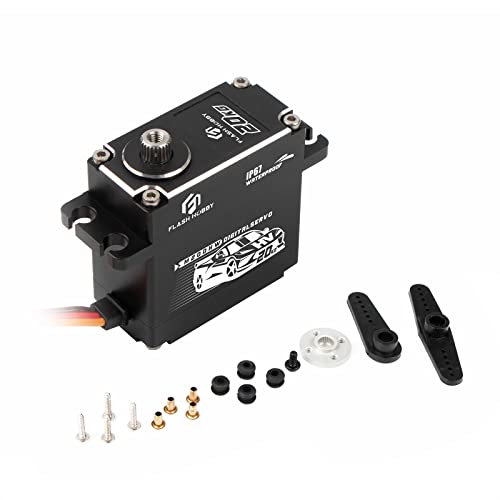 FLASH HOBBY 20KG Steering Servo High Torque IP67 Waterproof RC Digital Servo, Full Metal Gear and Stainless Steel Gear Servo with Control Angle 180°for 1/8 1/10 Scale RC Cars, Robotic DIY ( M20DHW )