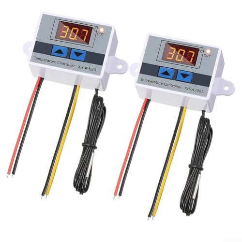 Termostatos digitales de diseño sostenible de 2 piezas para XHW3001 con sondas resistentes a la corrosión perfectamente adaptadas a tus necesidades (pizarra verde)