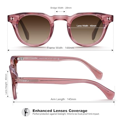 Image of CARFIA Retro Sunglasses for Men Polarized UV400 Protection, Cool Round Acetate Fashion Shades