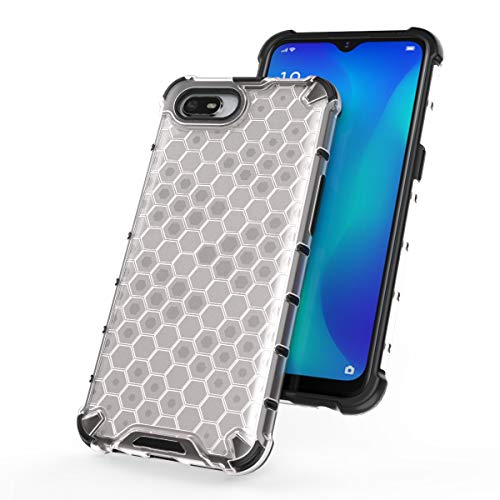 Image of Glasgow | for Realme C2 Honeycomb Pattern Back Case Cover for Realme C2 with 4 Bumper Corners and Military Grade Protection - Transparent
