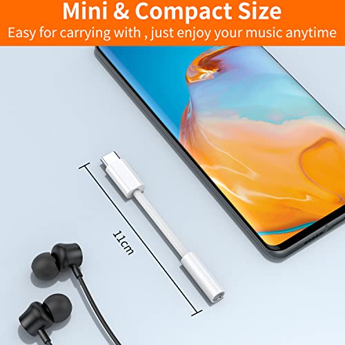 image for JXMOX USB Type C to 3.5mm Female Headphone Jack Adapter (2-Pack), USB 