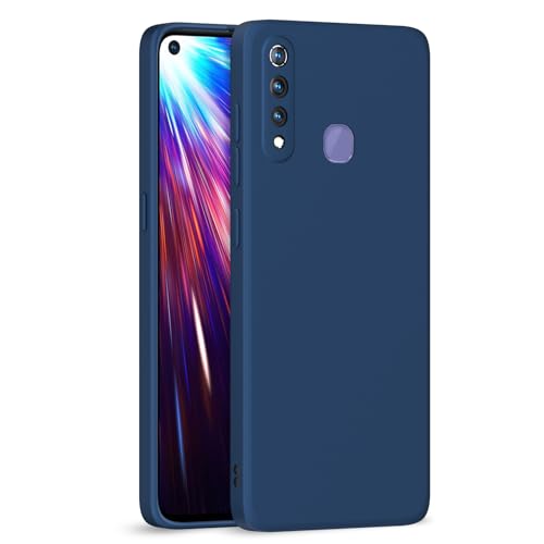 Image of Outlouders Back Cover for Vivo Z1 Pro | Camera Protection | Durable Soft Matte Silicone Bumper Case (Blue)