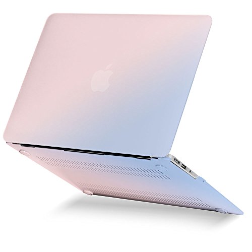 GMYLE MacBook Air 13 Inch Case A1466 A1369 Old Version 2010 2017, Hard Shell Plastic Matte Cover (Baby Pink & Serenity Blue Gradient)