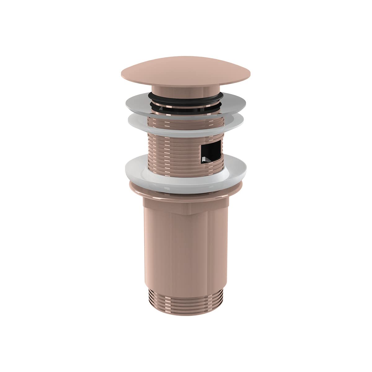 Alca - Bonde pour lavabo clic-clac 5/4" avec trop-Plein, Rose Gold (A392-RG-P) - A392-RG-P
