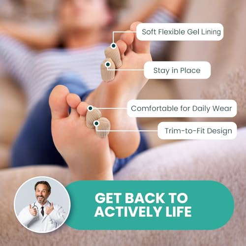 Image of Welnove Gel Toe Cap - 10 Pack Pinky Toe Protector for Women Men - Cushions and Protects to Cover Toes, Relief Toe Pain from Ingrown Toenails, Corns, Blisters, Hammer Toes (Small Size)