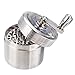 MOHOO Grinder,grinder metallo in 4 pezzi,dotata di un manico e una smerigliatrice trasparente,Grinder Crusher Manuale per Spezie Essiccate,mini-raschietto Argento Ø55mm