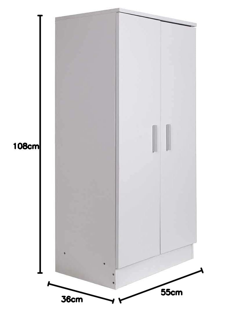 BAKAJI Mobile Scarpiera Portascarpe Ingresso Casa con 7 Ripiani Porta Scarpe Chiusura 2 Ante Struttura in Legno Armadio Mobiletto Ausiliario Multiuso Dimensione 108 x 55 x 36 cm (Bianco)