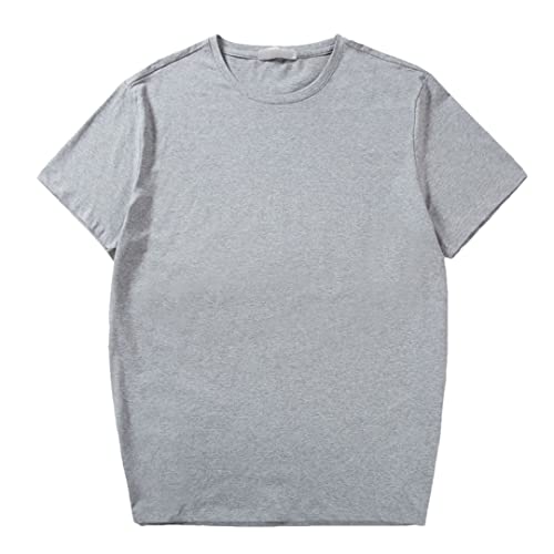 T-Shirt Homme Coton Solide Noir Bleu Blanc et Gris en Taille XXL pour l'Été