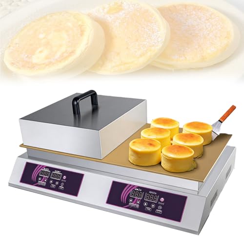 Eléctrica Soufflé Pancake Maker con control digital de temperatura y placa de calefacción de cobre para el hogar, cocina y uso comercial