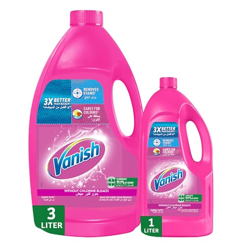 Vanish Liquid Stain Remover Coloured & White Clothes 3 L + 1 L