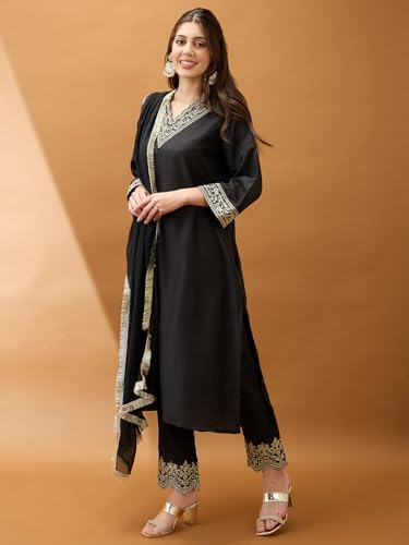 Image of Globus Women Kurta Set (3641655001 Maroon S)