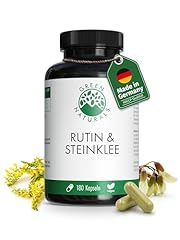 Rutin & Steinklee - Hochdosiert: 1.000mg pro Tagesdosis - Vorrat für 3 Monate (180 Kapseln) - 100% Vegan & Ohne Zusätze - Green Naturals®