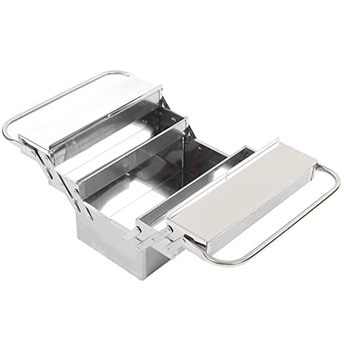 Cantilever Tool Box, Stainless Steel 3 Layer 5 Tray Metal Folding Portable Auto Maintenance Storage Organizer Multifunction Tool Organizer (350)