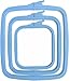 Nurge Square Embroidery Hoop - Plastic Cross Stitch Frame for Needlepoint & Embroidery - Adjustable Craft Hoop - Blue - Set of 3