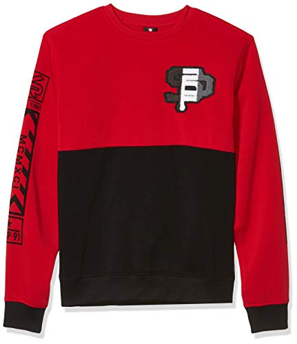 Southpole Men's Fleece Crewneck Sweatshirt, RED SP, Medium