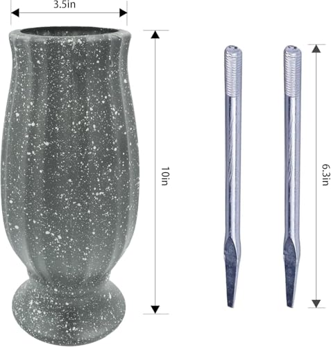 Cemetery vase for Grave Decorations,Flower Holders for Cemetery vases with Metal Spikes&Drain Stopper,Grave Decorations for Cemetery Headstone Vase,Ideal for Honoring The Loss of L image 8