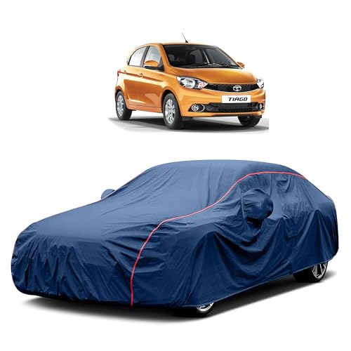Image of Heavy-Duty Car Cover for Compatible with Tata Tiago (2018 to 2025 All Models) Deluxe Car Protection Cover ? Waterproof & UV-Resistant All-Season Exterior Protection