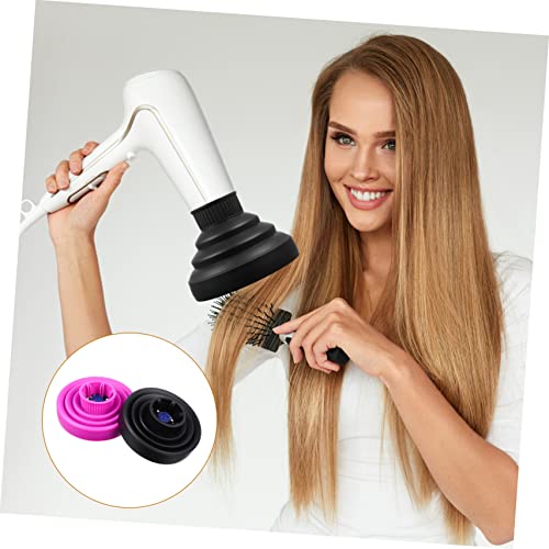 Healeved 1 Ventilador Dobrável De Silicone Secador De Cabelo Para Cabelos Cacheados Difusor Prático
