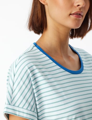 Schiesser Damen Schlafshirt Kurzarm Baumwolle-Mix + Relax Nachthemd, Jade_181251, 50