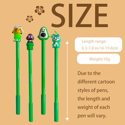 36 bolígrafos gel negro de caricatura kawaii miniatura 2