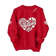 Fabric: Crafted from lightweight fabric, this sweatshirt offers softness and breathable comfort for everyday wear, making it suitable for various casual occasions Features: This red sweatshirt features printed love-themed motifs like heart patterns, ...