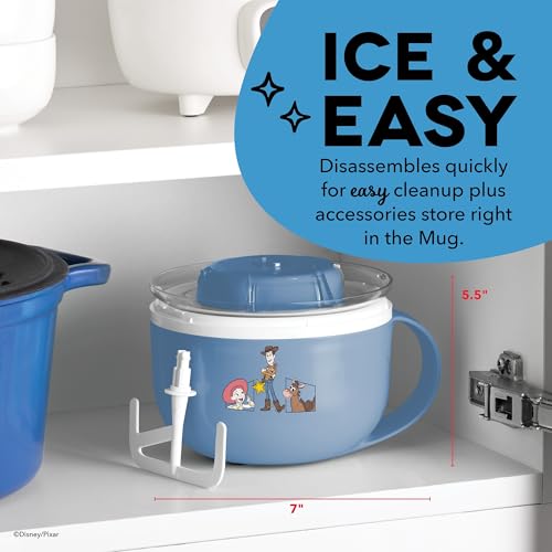 Image of Disney | Dash Toy Story My Mug Ice Cream Maker - Electric Countertop Soft Serve Ice Cream Machine, Single Serve Half-Pint Toy Story Mug with Ingredient Chute & Recipe Guide
