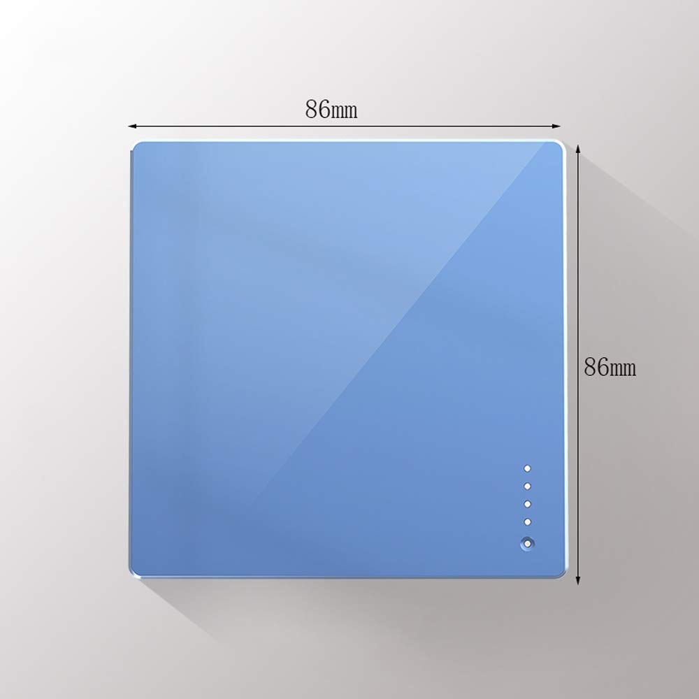 Lichtschalter, Lampenschalter, ❀ intelligente Lichtschalter, blauer rahmenloser großer Panel-Schalter Typ 86, verdeckter Hotel-Restaurant-Leuchten-Steuerschalter, Einzel- oder Doppel-Steuerknopfschalt
