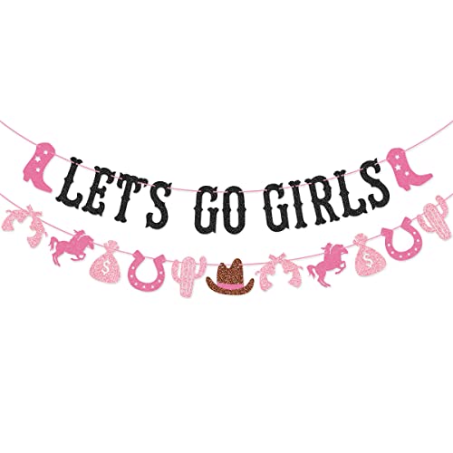 Lets Go Girls Banner for Western Cowgirl Bachelorette Party Birthday Party Last Rodeo Bachelorette Party Decorations