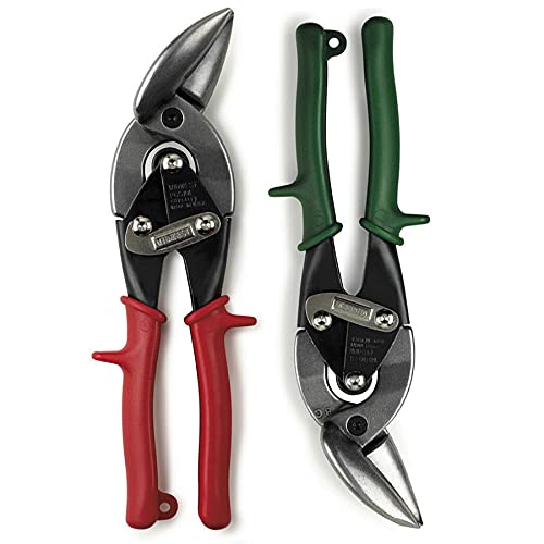 MWT-6510C Aviation Snip Set - Left and Right Cut Offset Tin Cutting Shears with Forged Blade Comfort